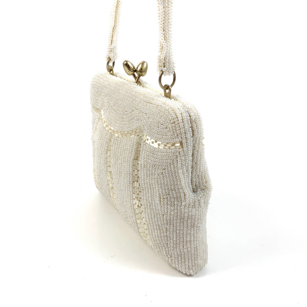❌SOLD❌ Vintage KOREAN white glass beaded mini bag - Picture 12 of 13